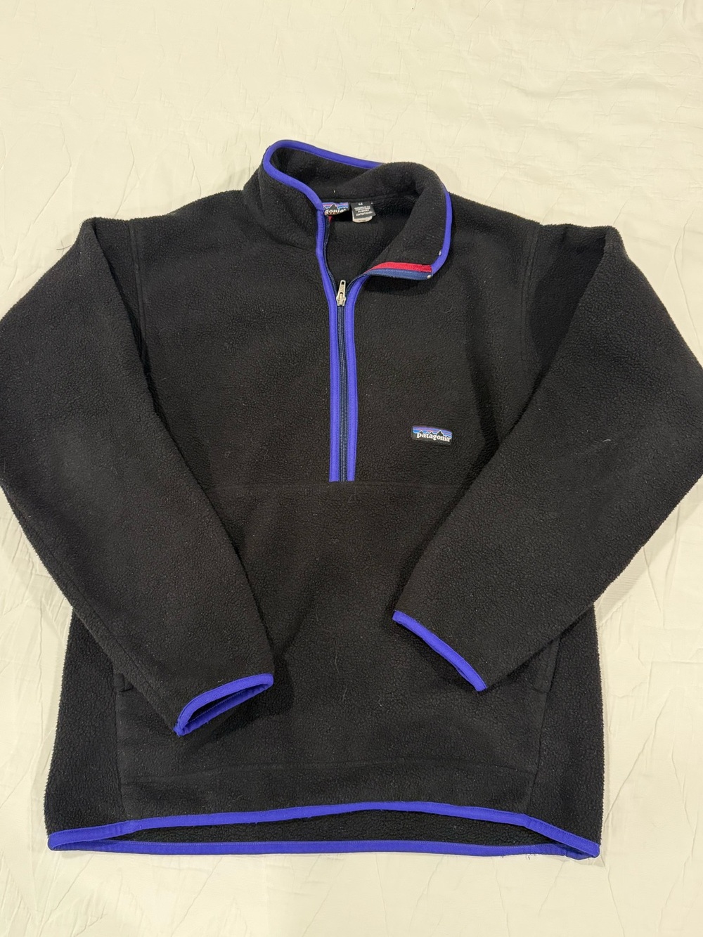 Patagonia Black Fleece Pullover with Purple Trim